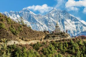 Mount Everest vanaf de Tibetaanse kant